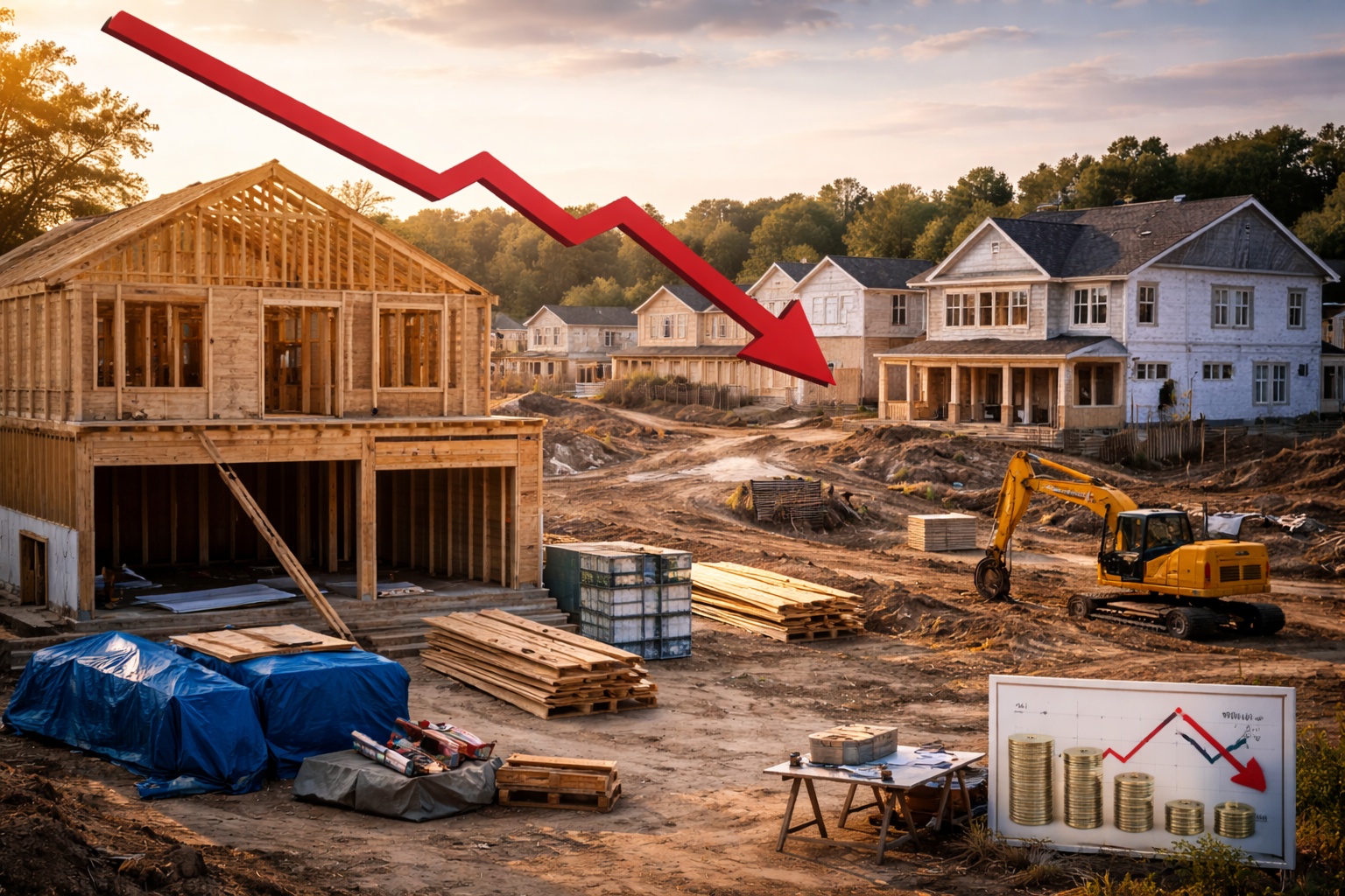 Housing Starts Decline as Builders Navigate Financing Constraints